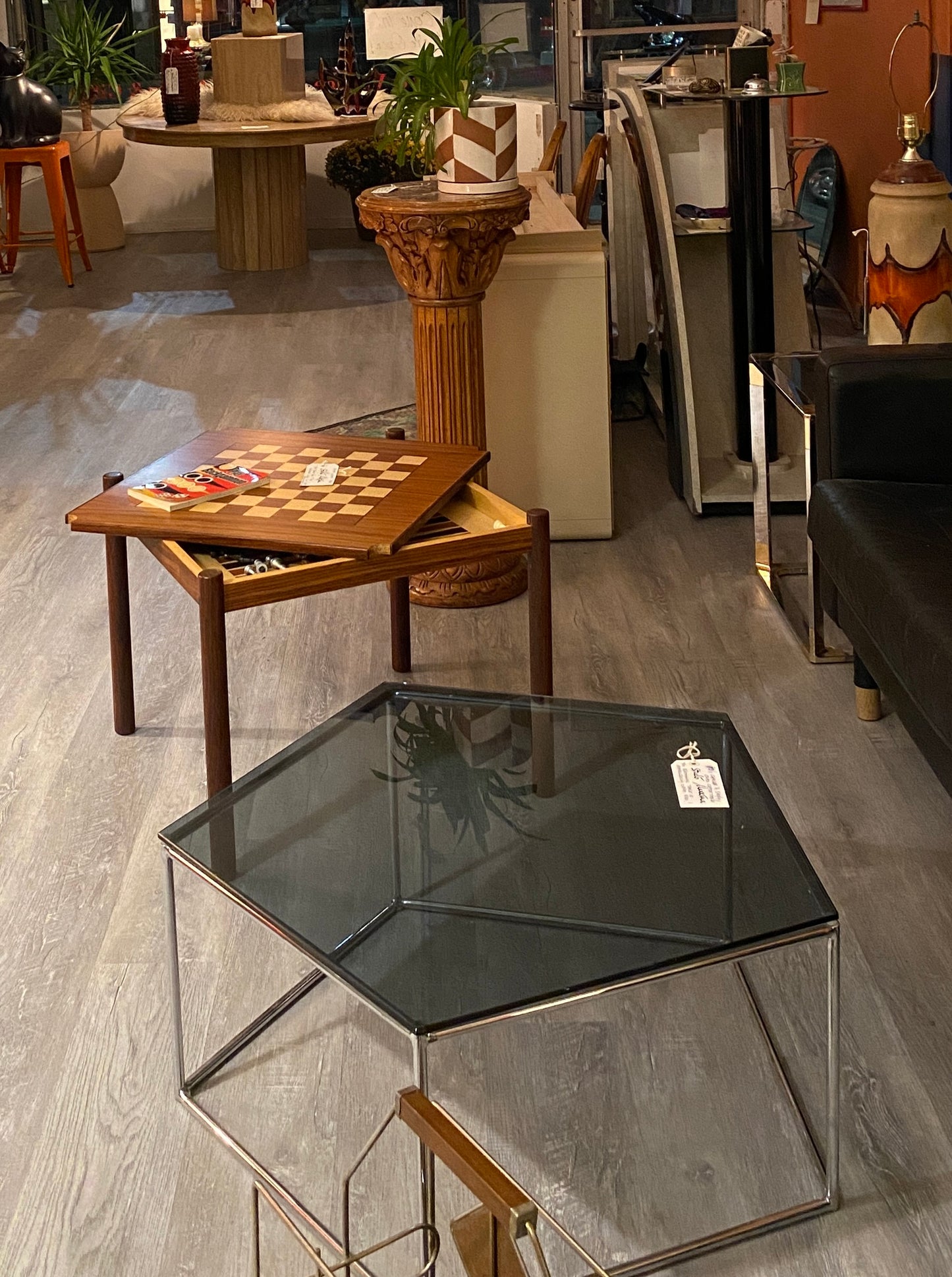 1980s Smoky Glass Coffee Table