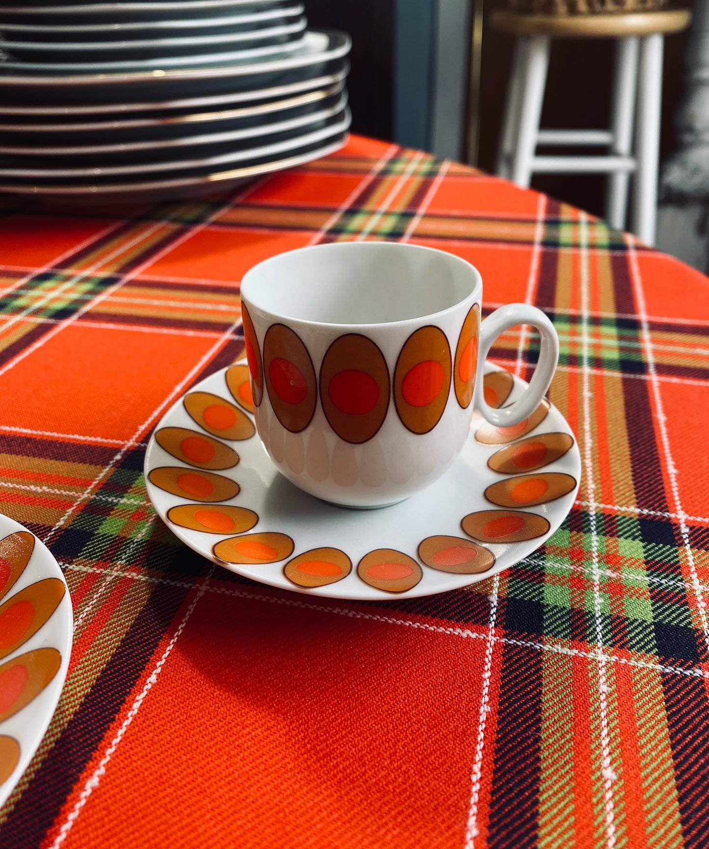 Set of 5 Vintage Italian Espresso Cups with Saucers