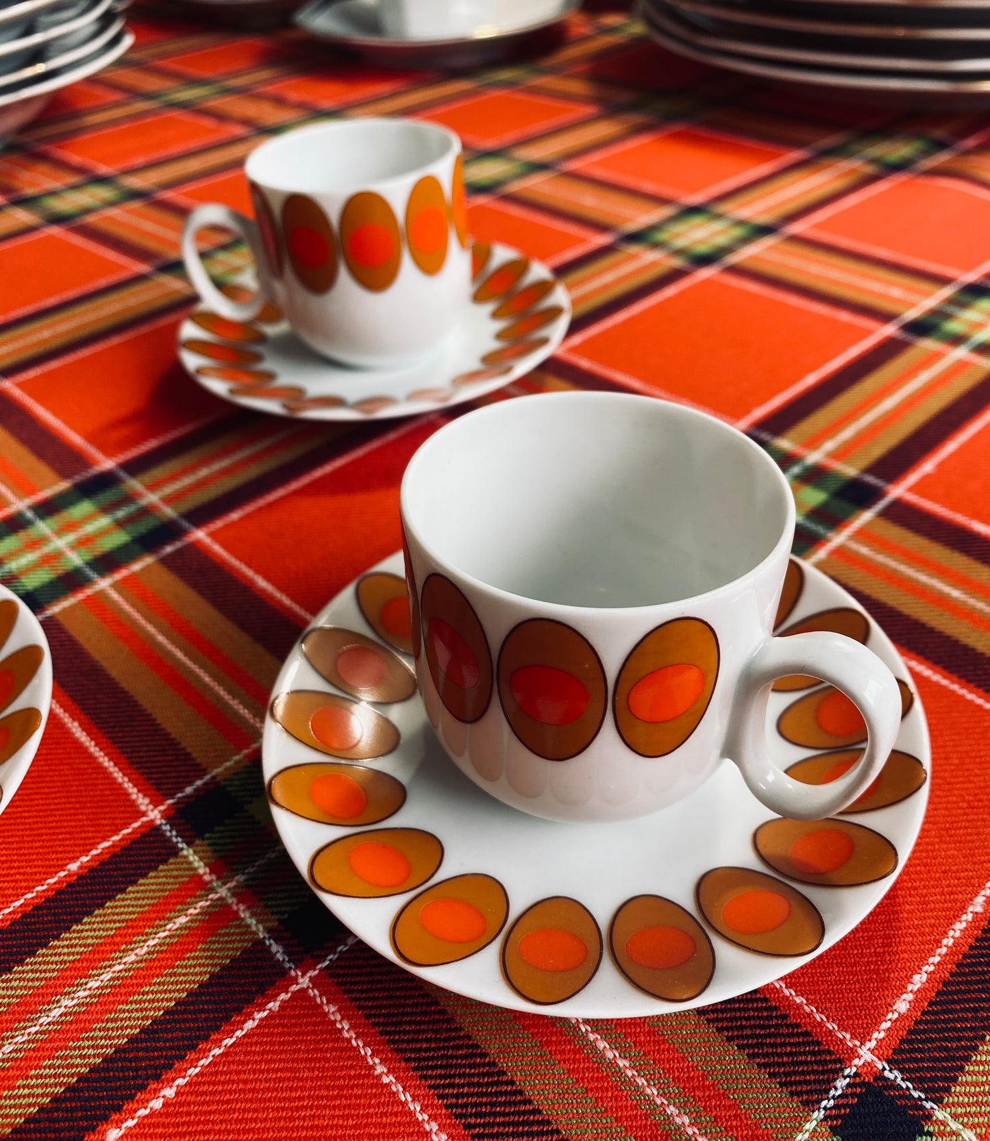 Set of 5 Vintage Italian Espresso Cups with Saucers