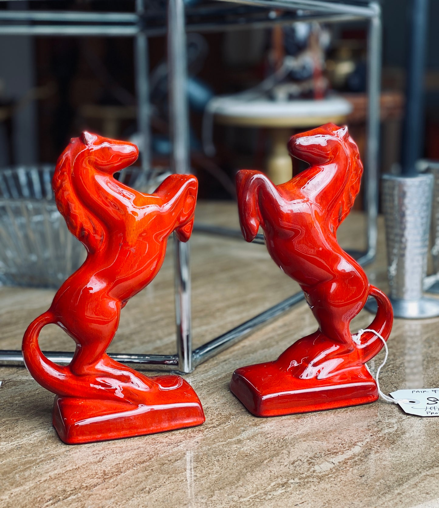 Vintage Ceramic Horse Book Ends
