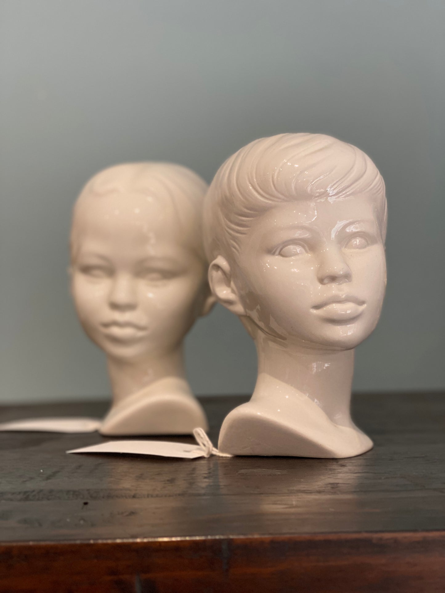 Pair of Vintage Boy & Girl Busts