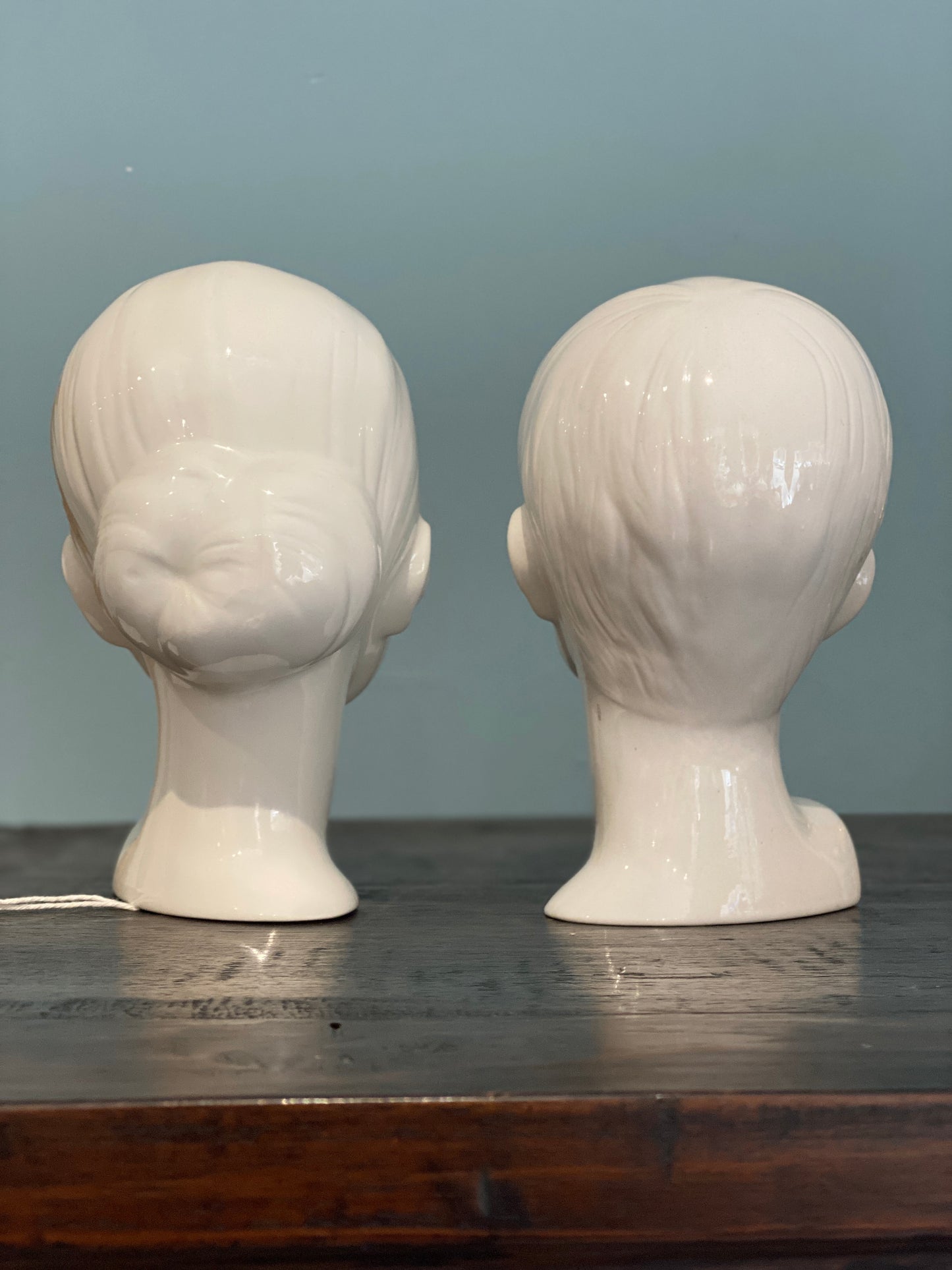Pair of Vintage Boy & Girl Busts