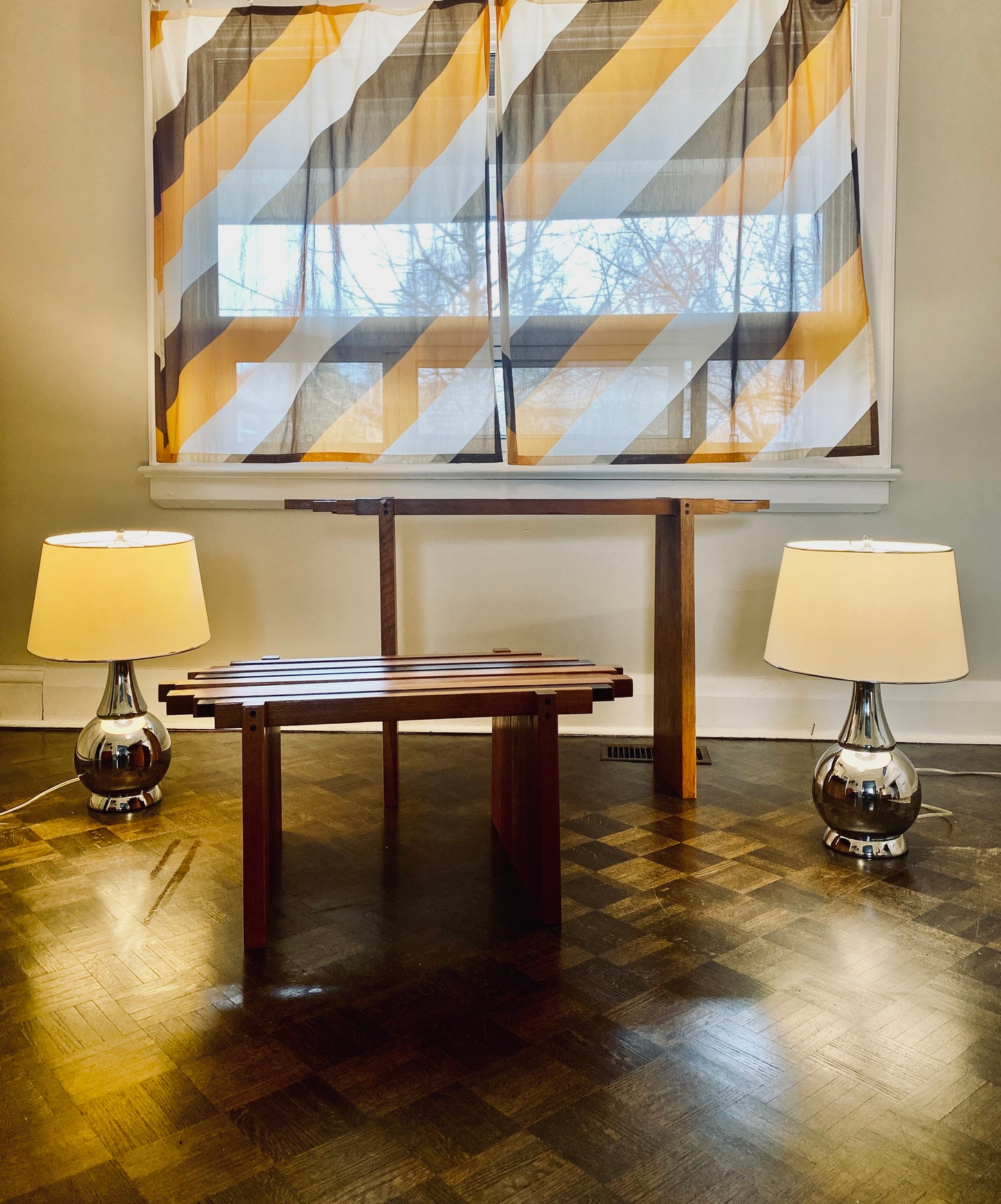 Pair of 1980s Chrome Lamps