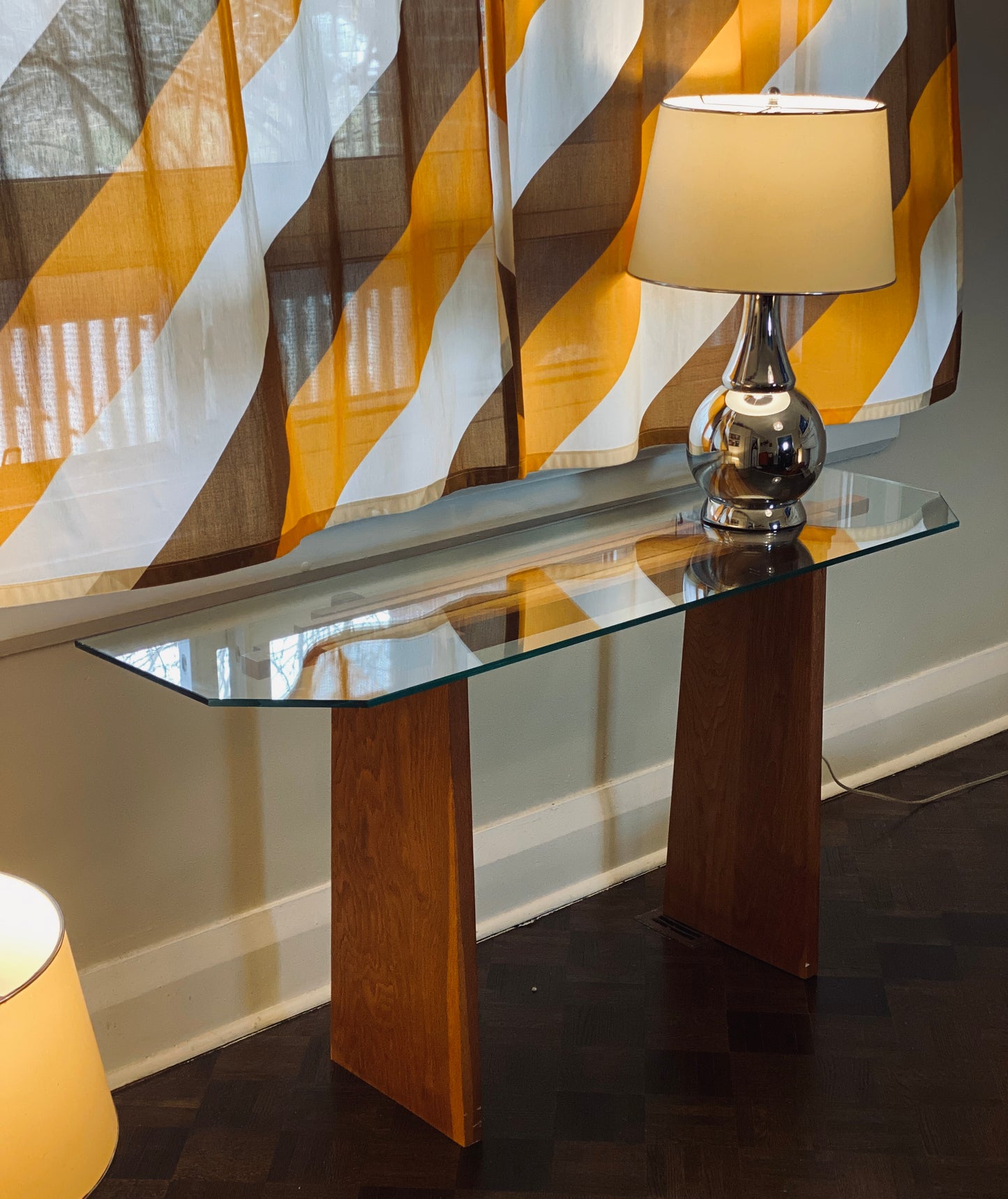 Pair of 1980s Chrome Lamps