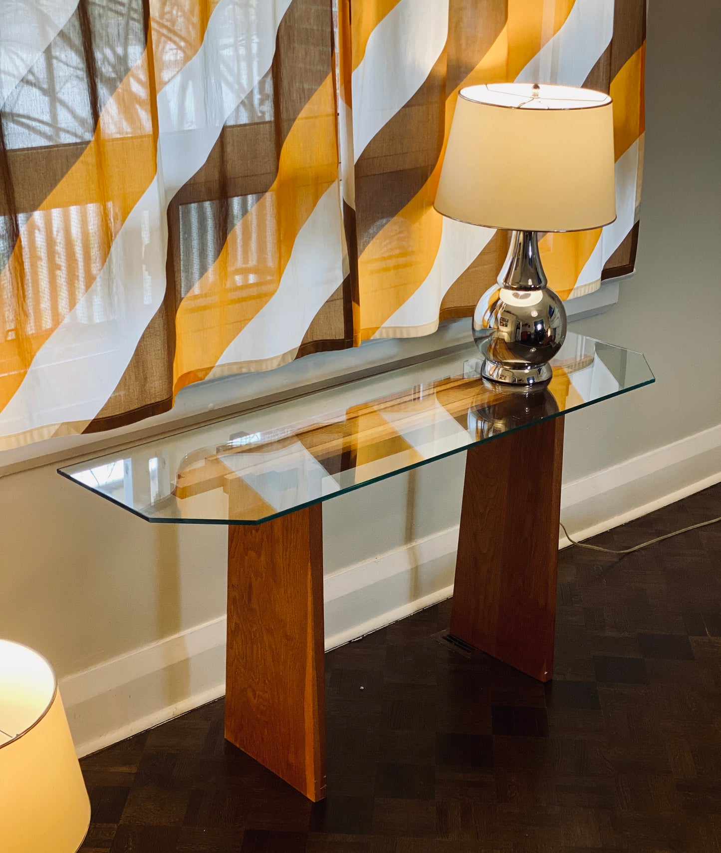 Glass & Teak Coffee Table