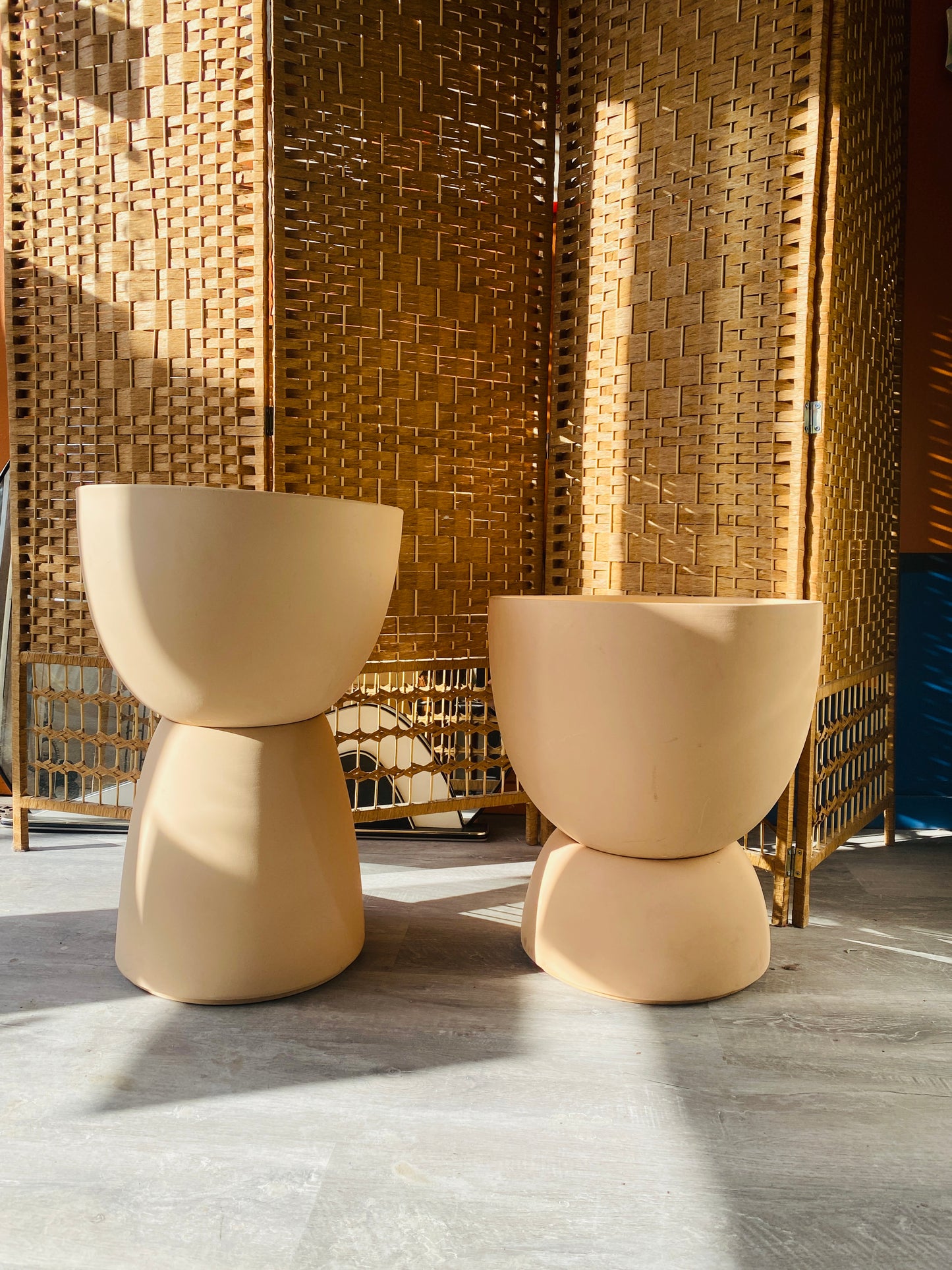Large Pale Golden Ceramic Planter