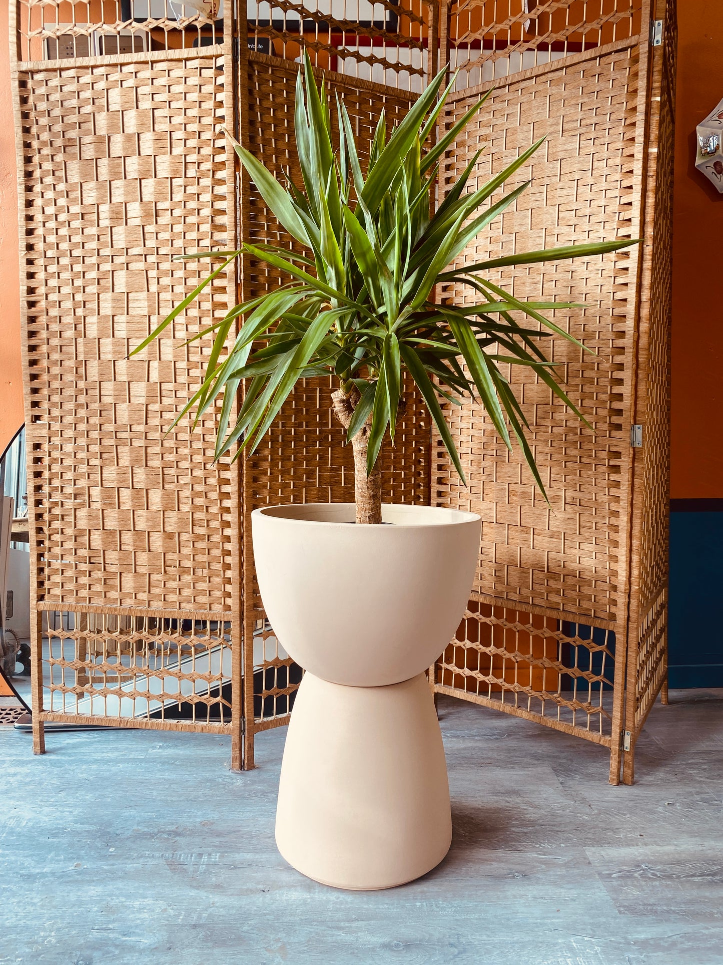 Large Pale Golden Ceramic Planter