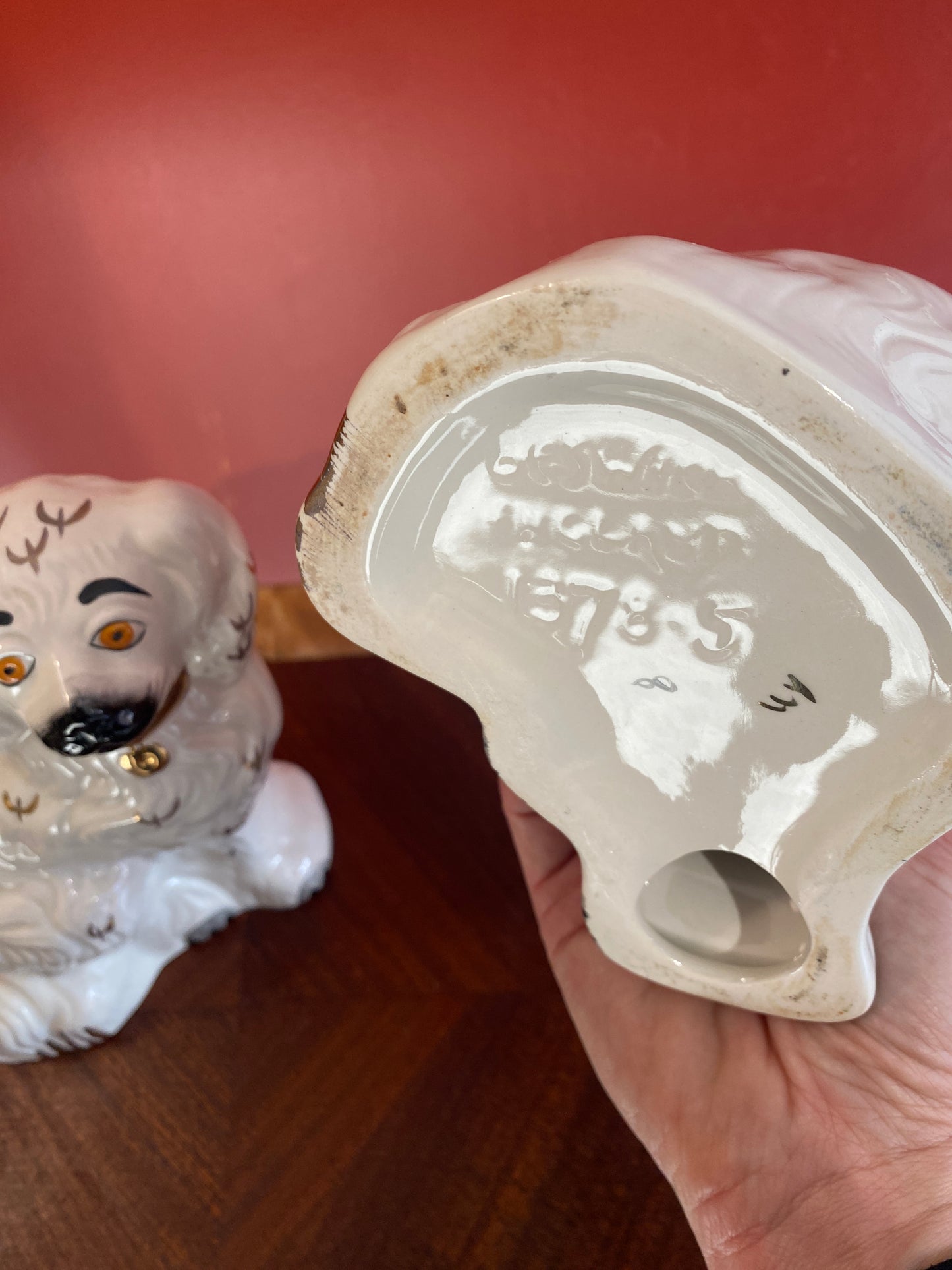 Large Pair of Mid-Century Staffordshire King Charles Spaniels
