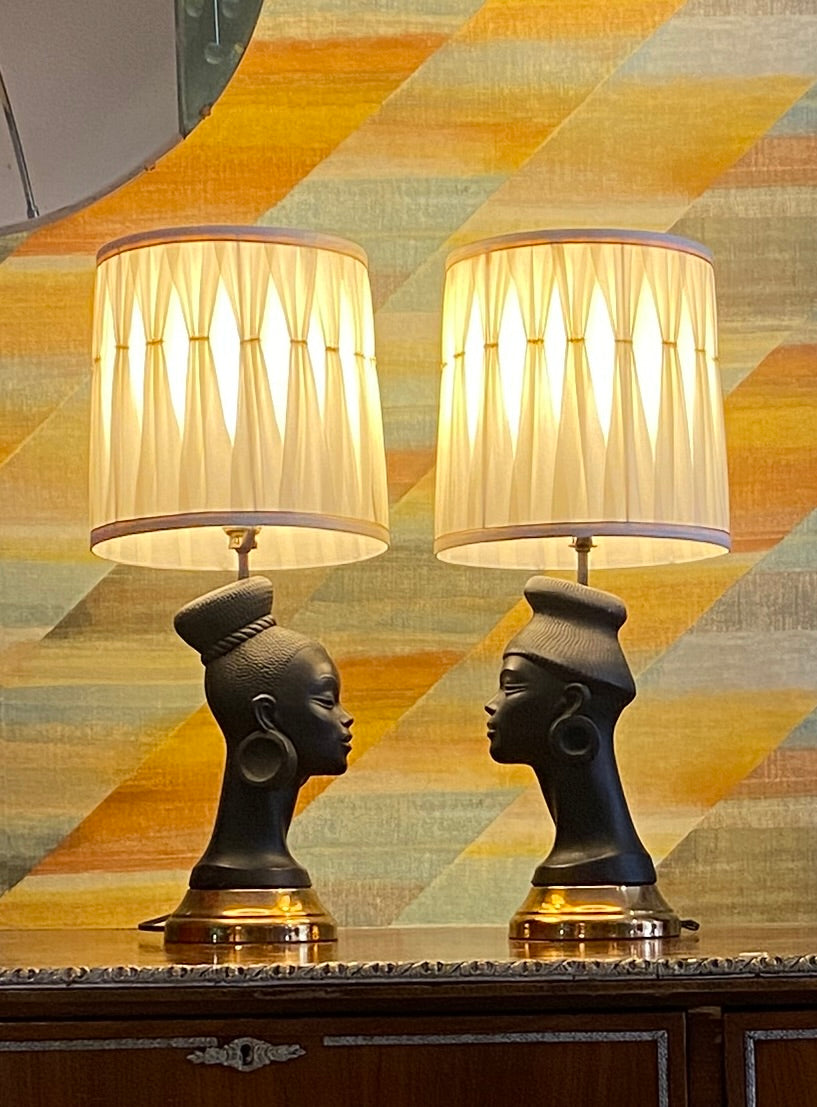 Vintage Pair of Regal Bust Lamps