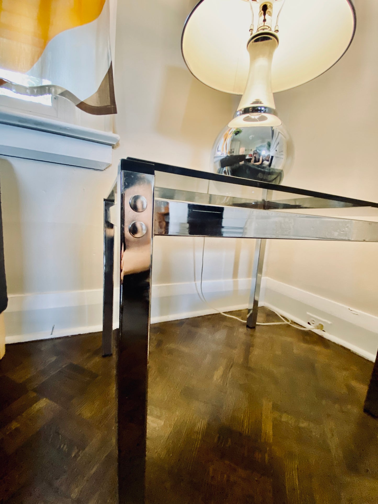 1970s Smoky Glass & Chrome Side Table
