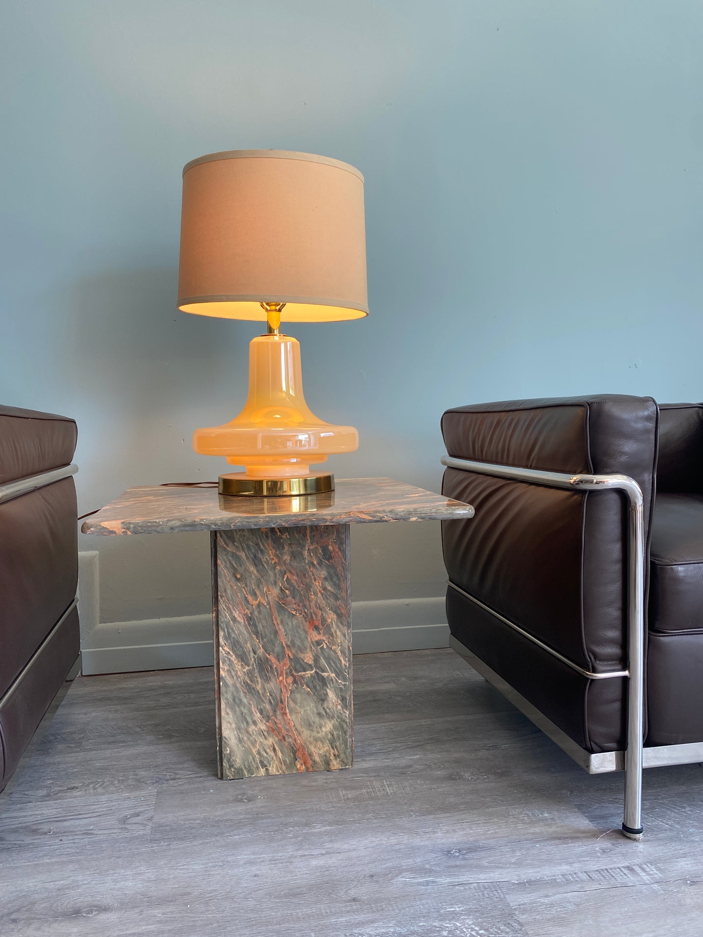 RARE Studio Maxxima 1980s Pink & Grey Marble Side Table