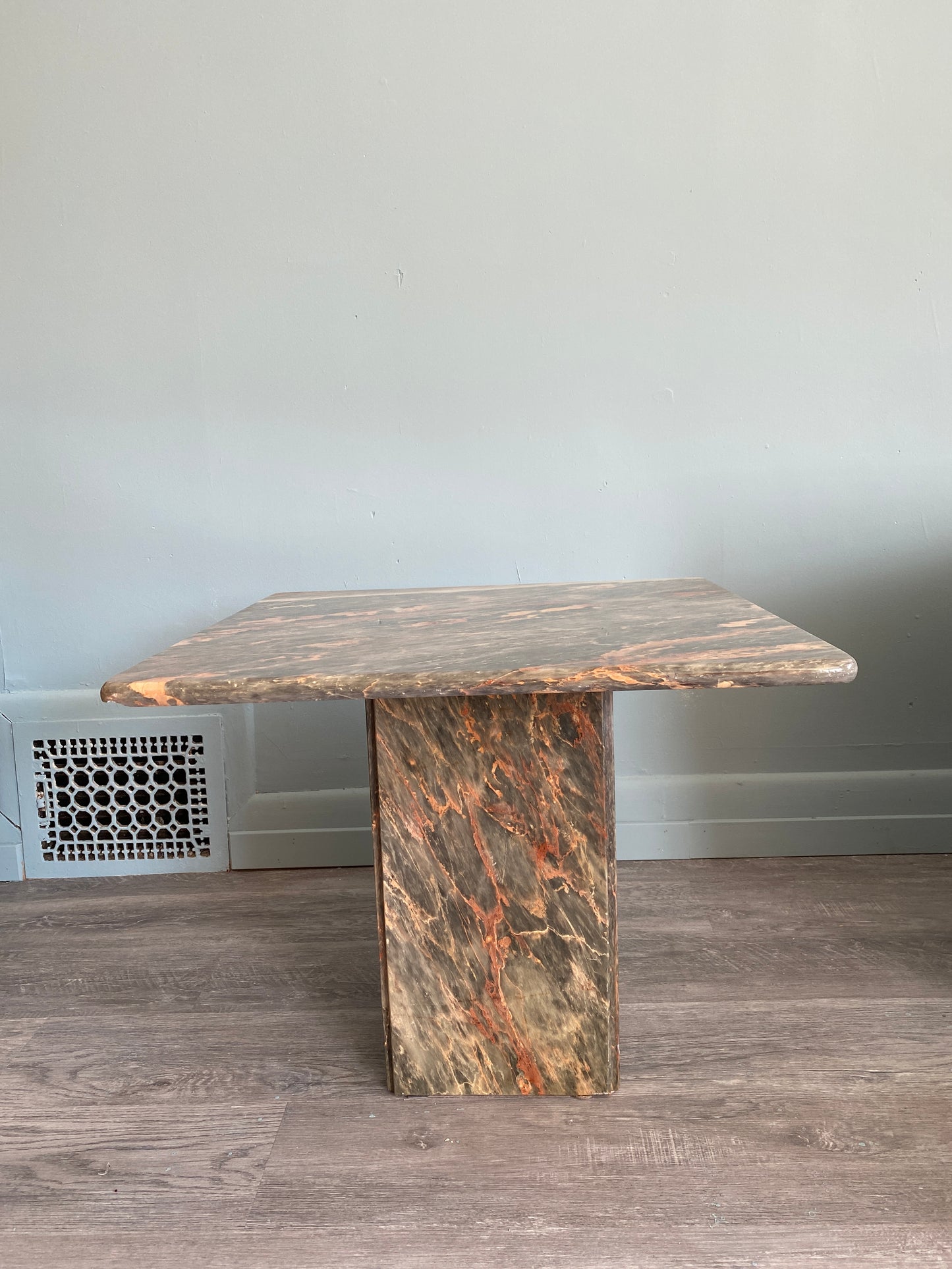 RARE Studio Maxxima 1980s Pink & Grey Marble Side Table