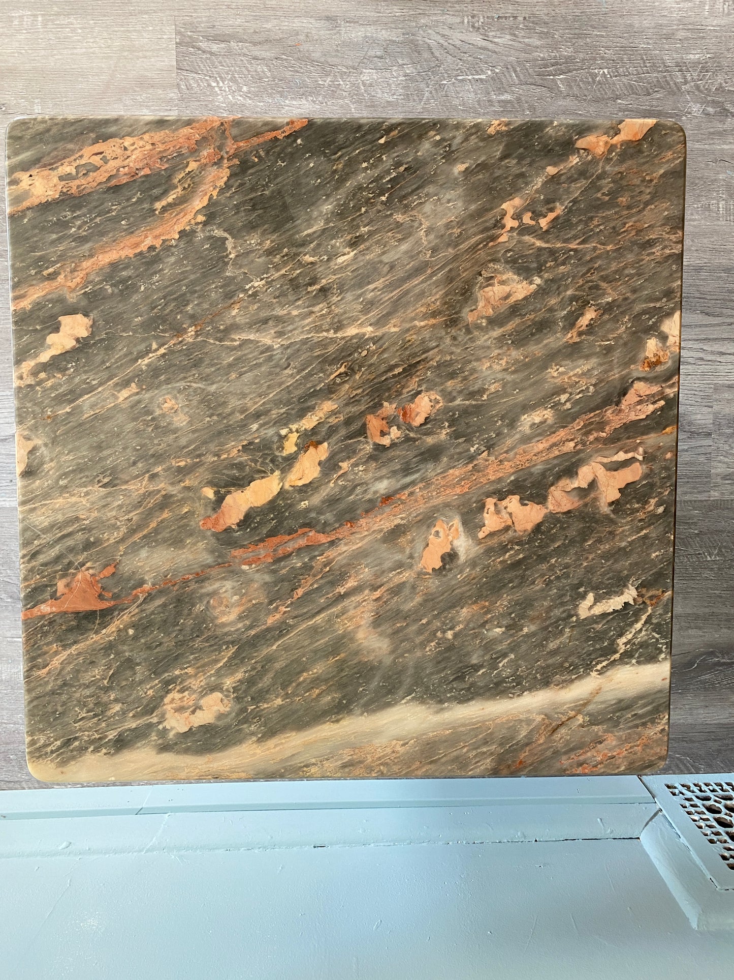 RARE Studio Maxxima 1980s Pink & Grey Marble Side Table