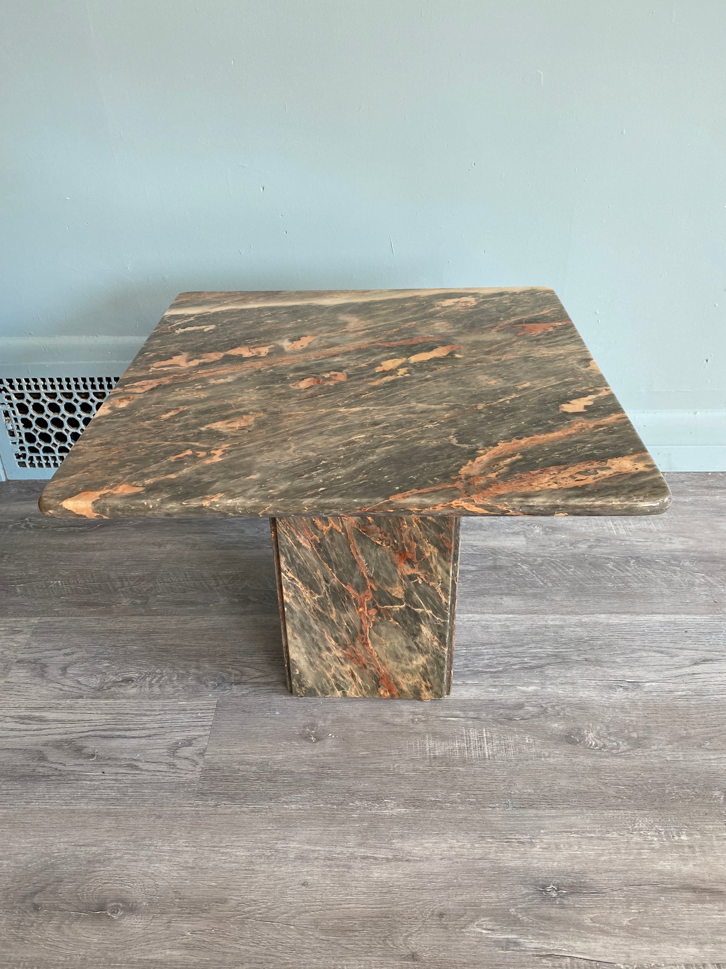RARE Studio Maxxima 1980s Pink & Grey Marble Side Table