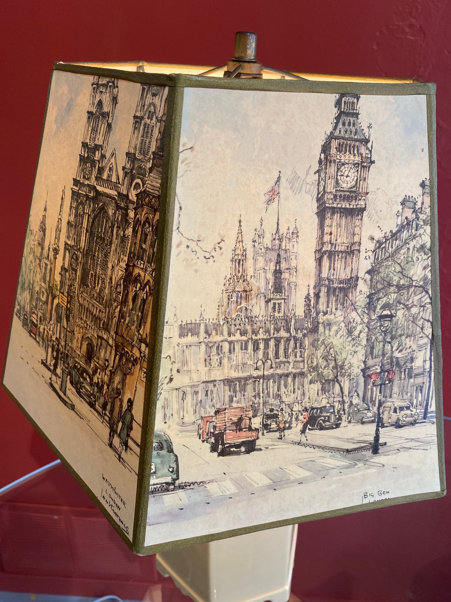 Vintage London Postcard Lamp All Orignal Vintage