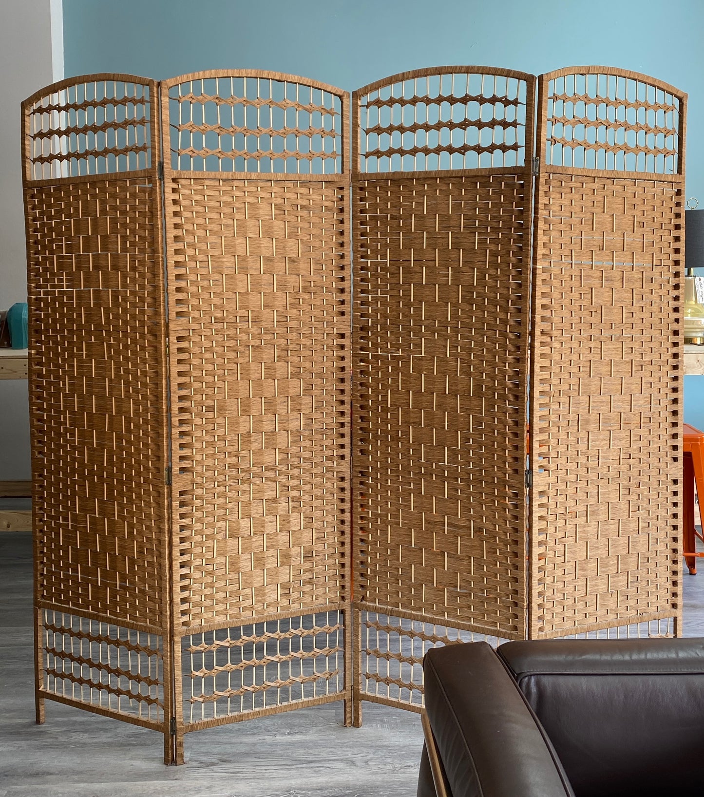 Vintage Woven Folding Screen