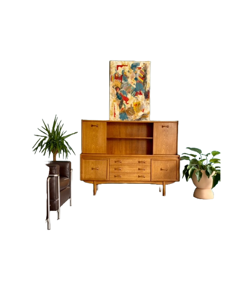 1970s Vintage Oak Wall Unit