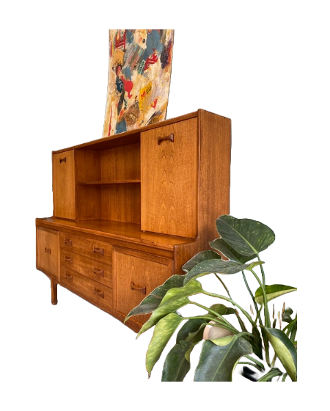 1970s Vintage Oak Wall Unit