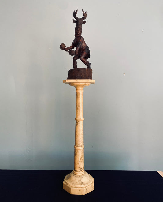 Antique Alabaster Pedestal