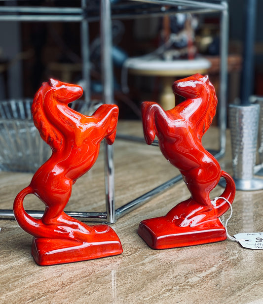 Vintage Ceramic Horse Book Ends