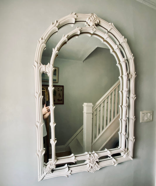 Vintage Hollywood Regency Style Arched Mirror