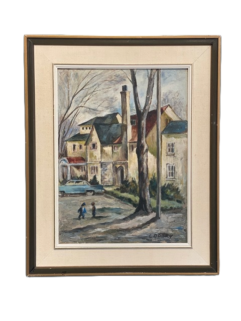 Louis Dobry Houses on Russell Hill Road circa 1960 Signed by the artist